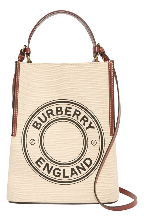 burberry peggy bucket bag|BURBERRY Canvas Cotton Small Peggy Bucket Bag Natural.